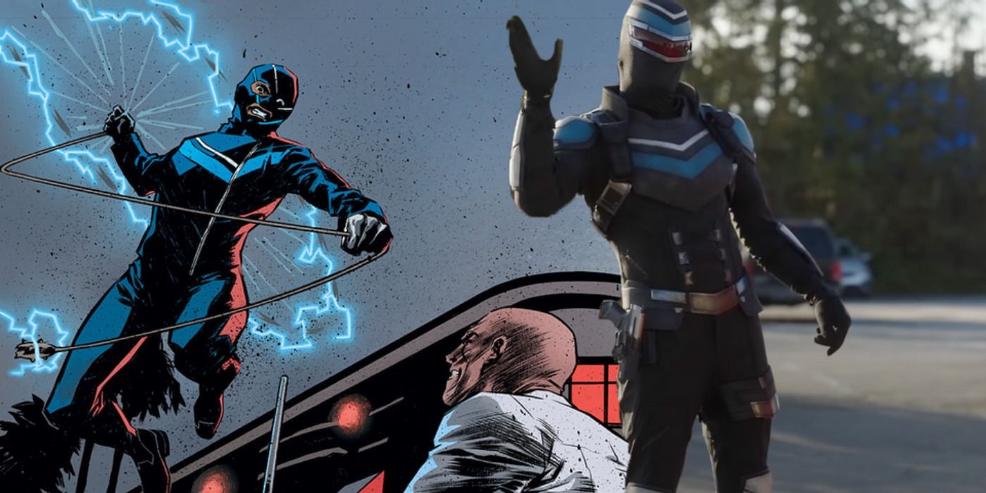 Split image of Vigilante in DC Comics and Vigilante in Peacemaker show