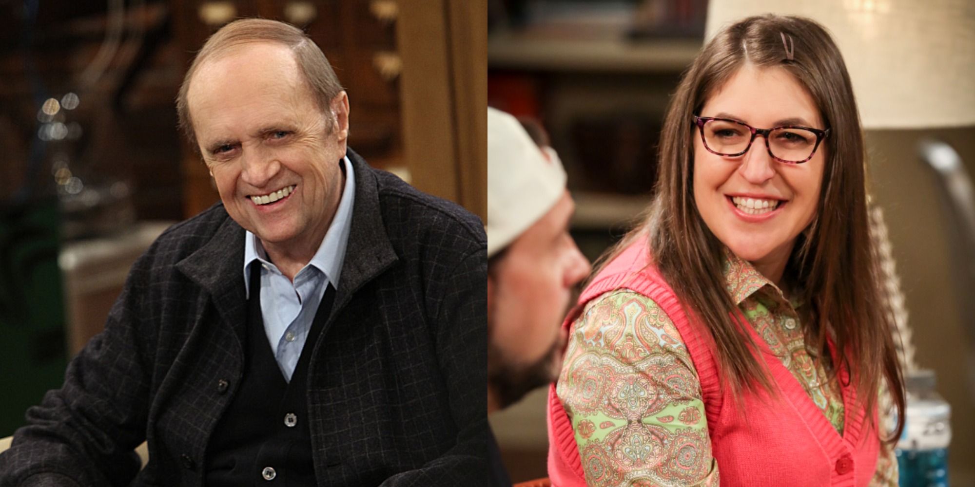 Split image showing Professor Proton and Amy in The Big Bang Theory