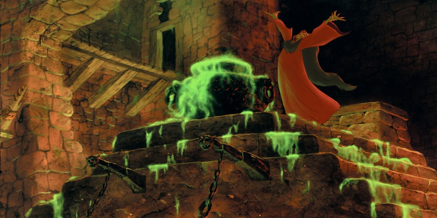 The Black Cauldron leaks green liquid in The Black Cauldron