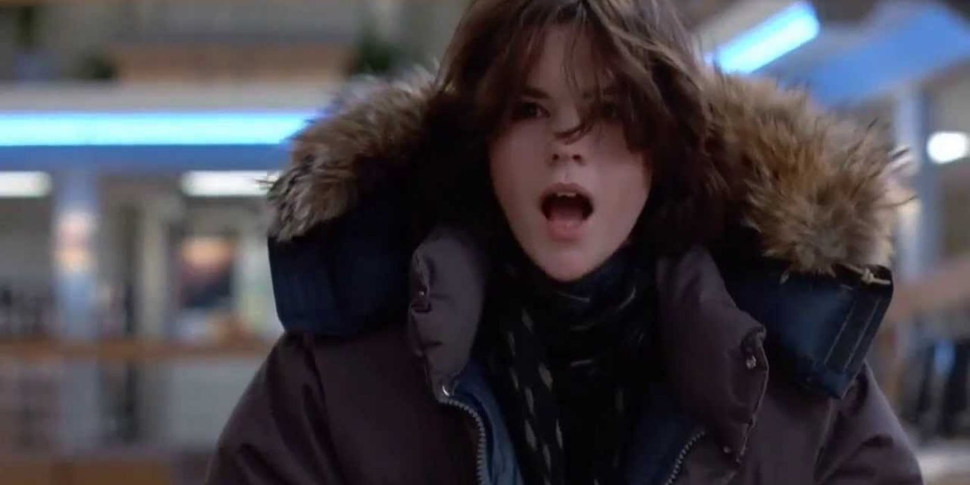 Allison with her mouth open in The Breakfast Club