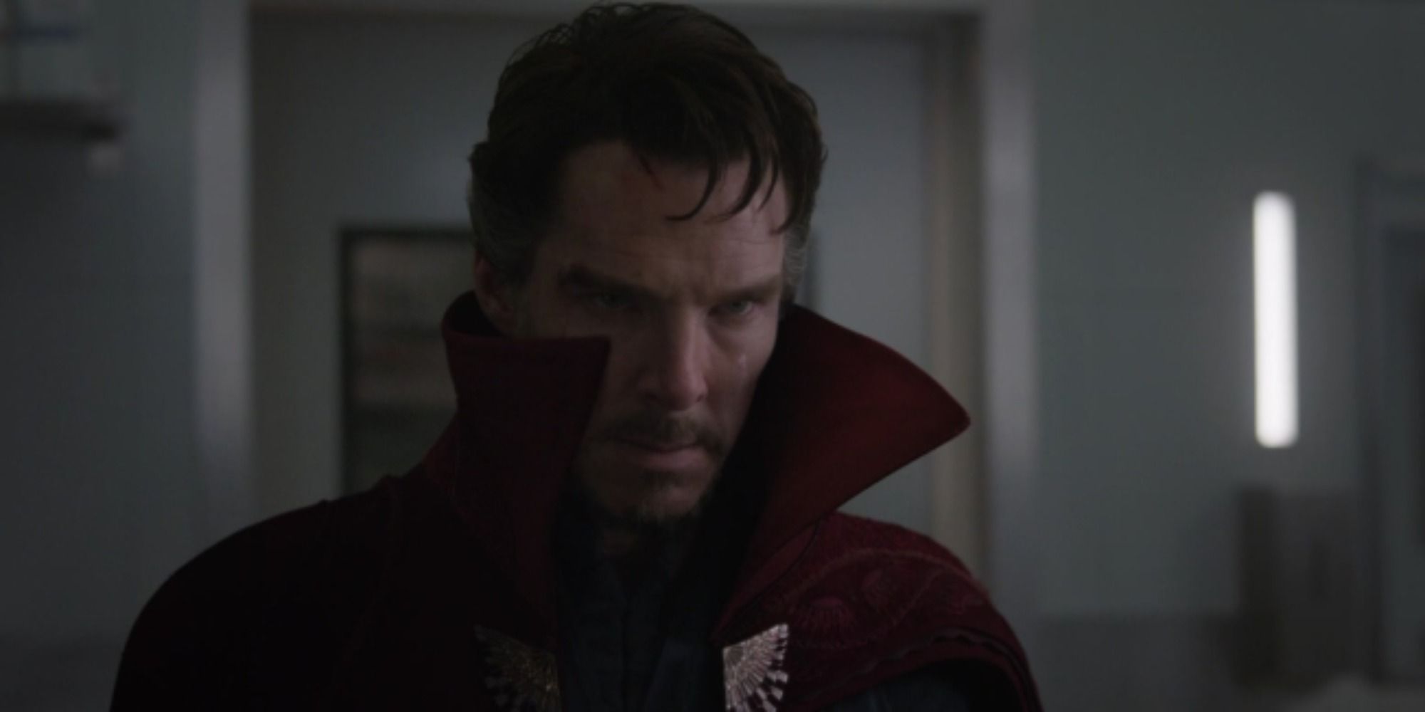 The Cloak of Levitation wiping away Stephen Strange’s tears in Doctor Strange