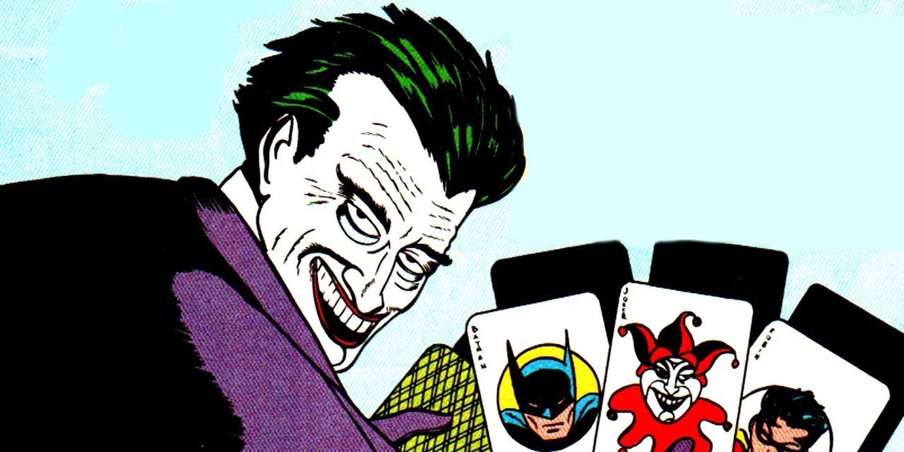 The Joker making his first appearance in Detective Comics 1940