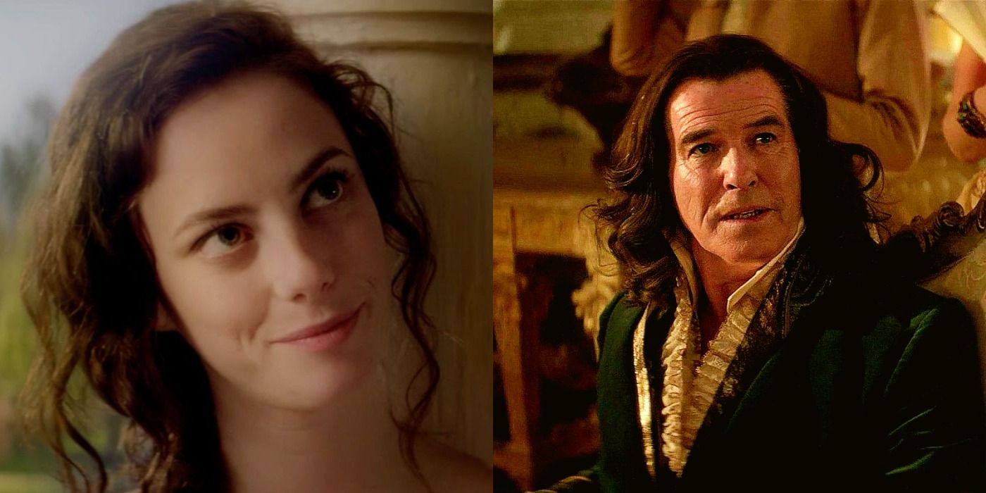 Split image of Marie Josephe and King Louis XIV in The King's Daughter