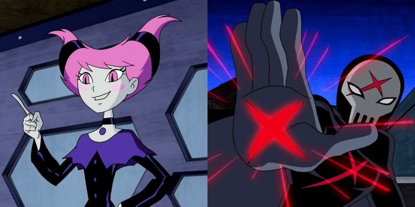 Split image showing Red X and Jinx in Teen Titans and