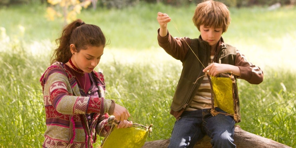 Timothy making a kite in The Odd LIfe Of Timothy Green