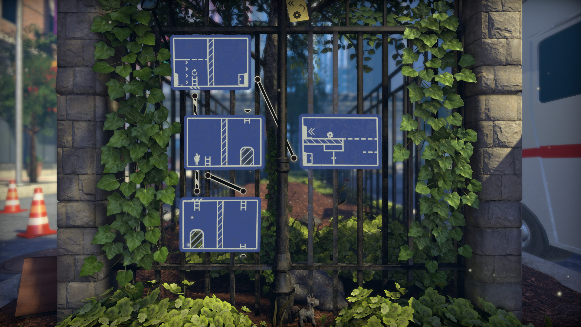 Pedestrian Downtown City Level Puzzle Archway Panels