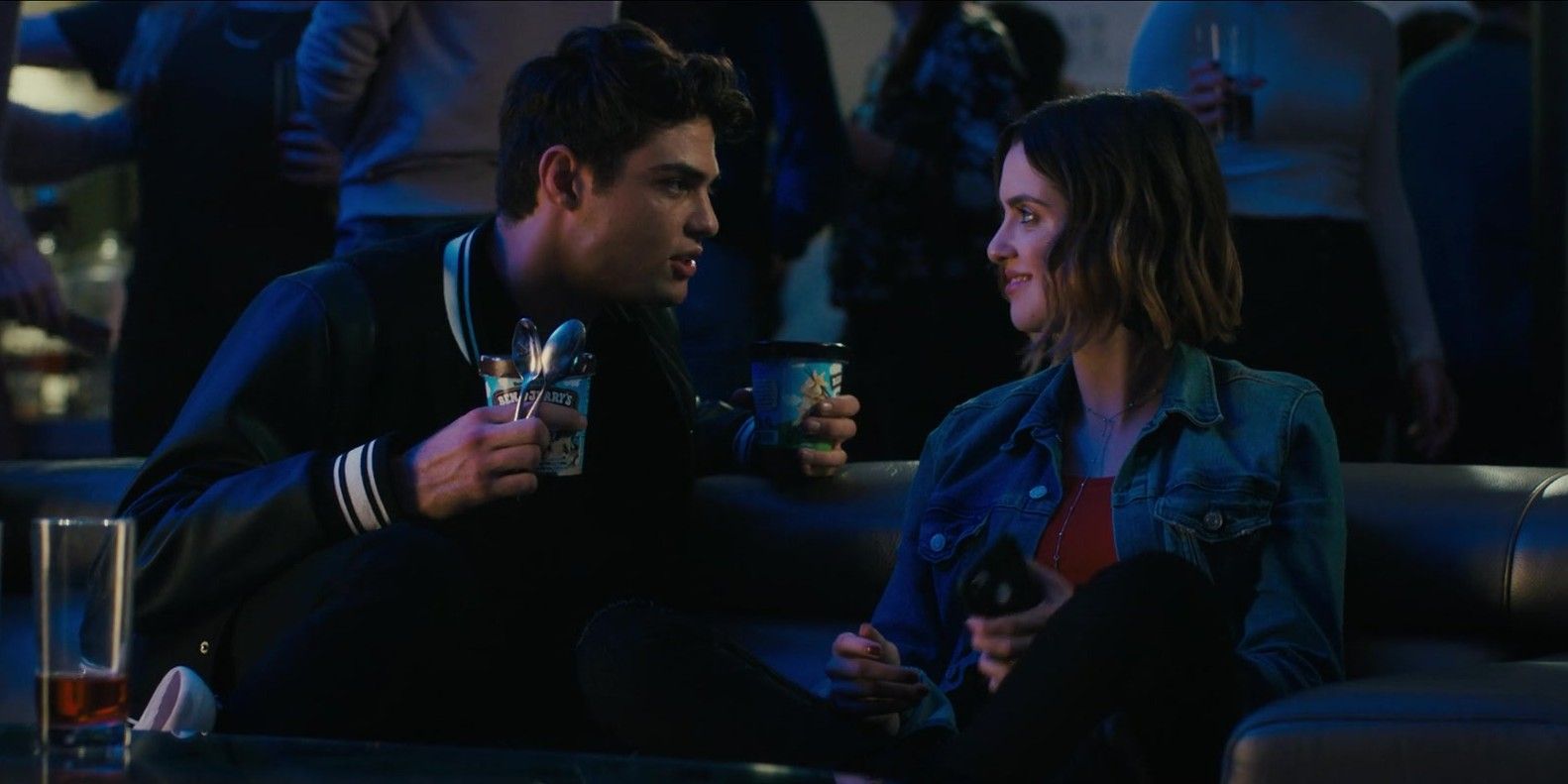 The Perfect date lead couple share ice cream and talk