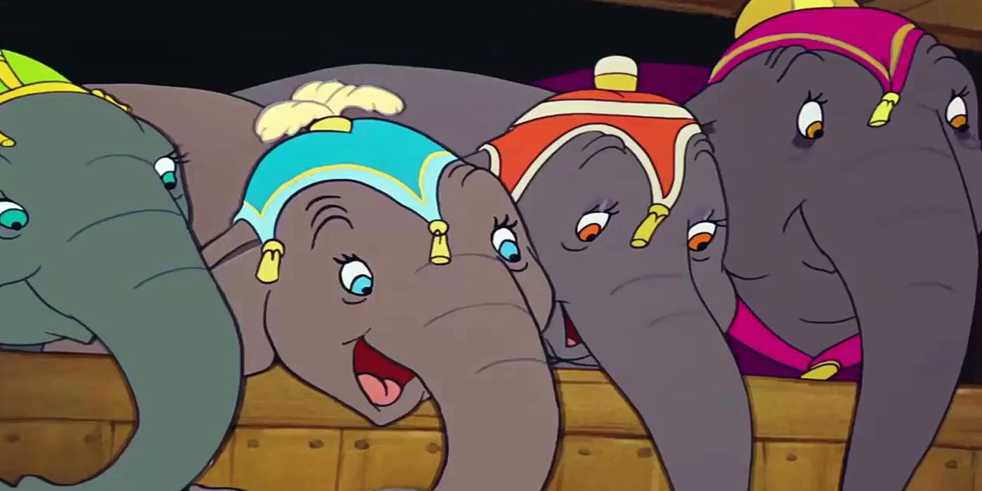 The elephants coo over Dumbo