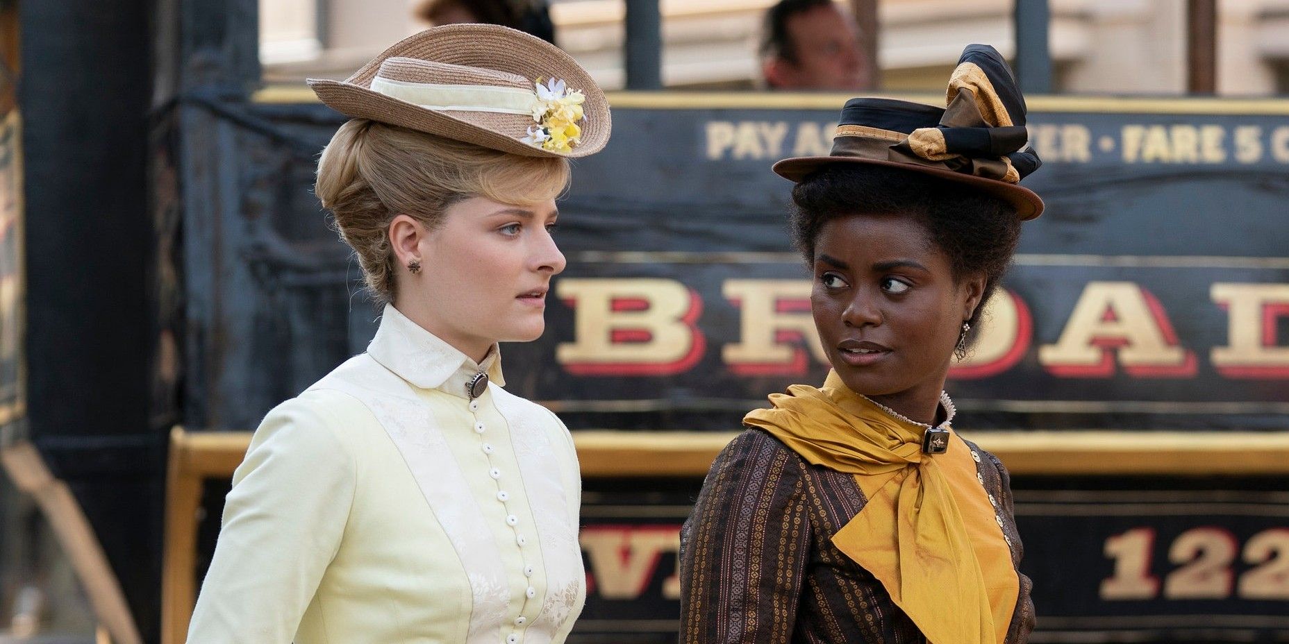 Peggy and Marion walk together in The Gilded Age