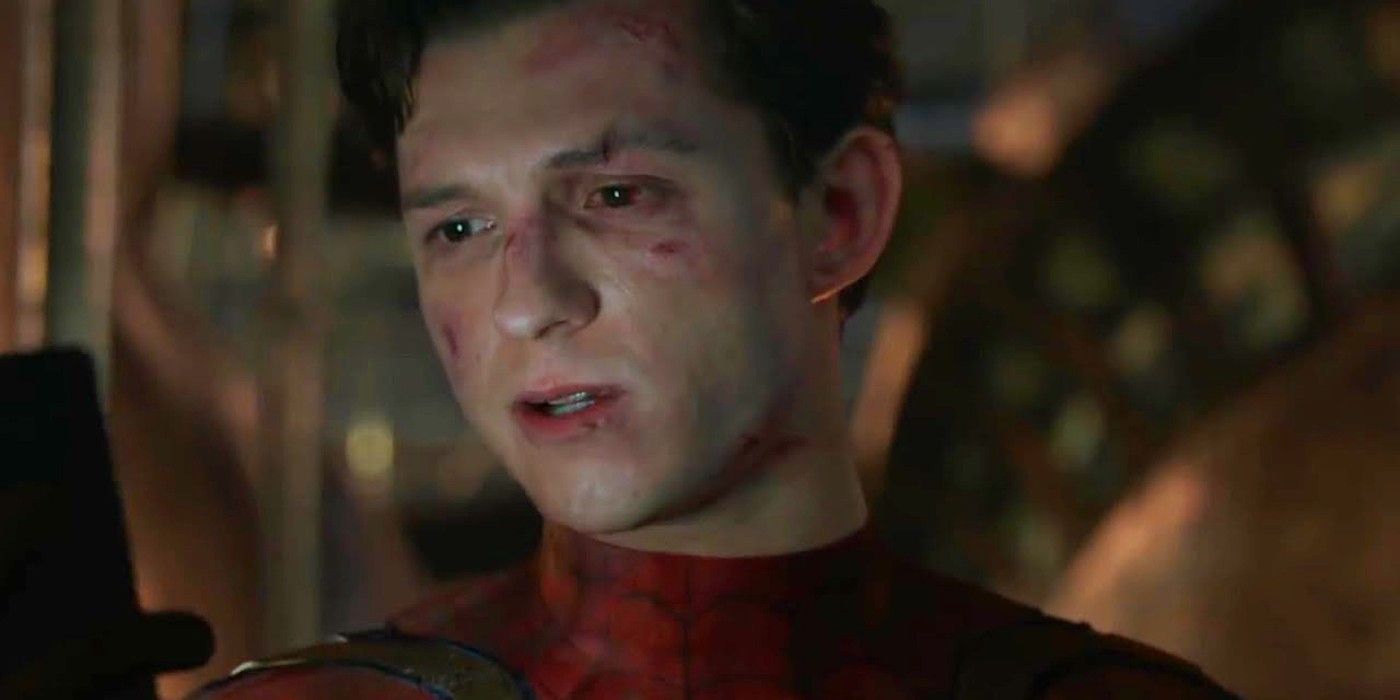 Peter Parker looking sad in Spider-Man No Way Home