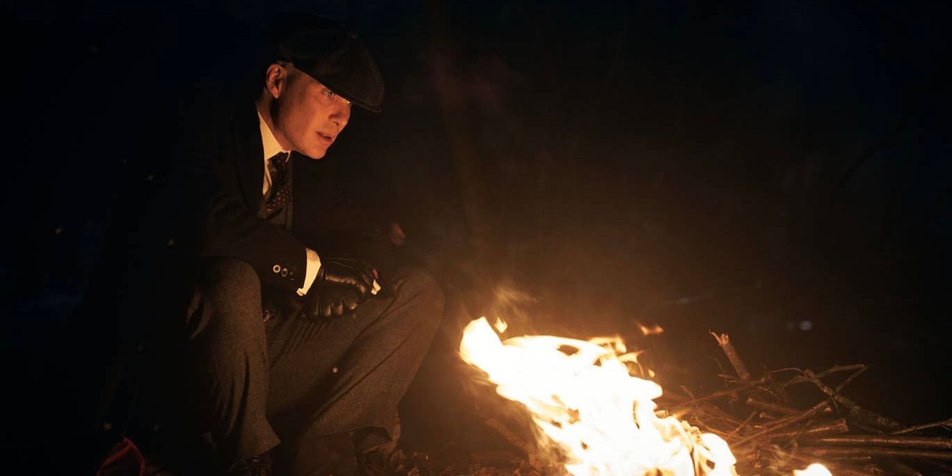 Tommy Shelby hallucinates looking at the fire