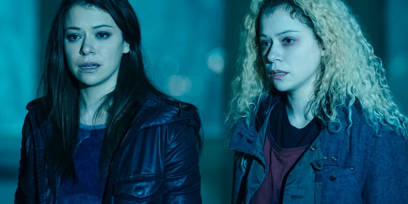 Two Clones in Orphan Black stand next to each other