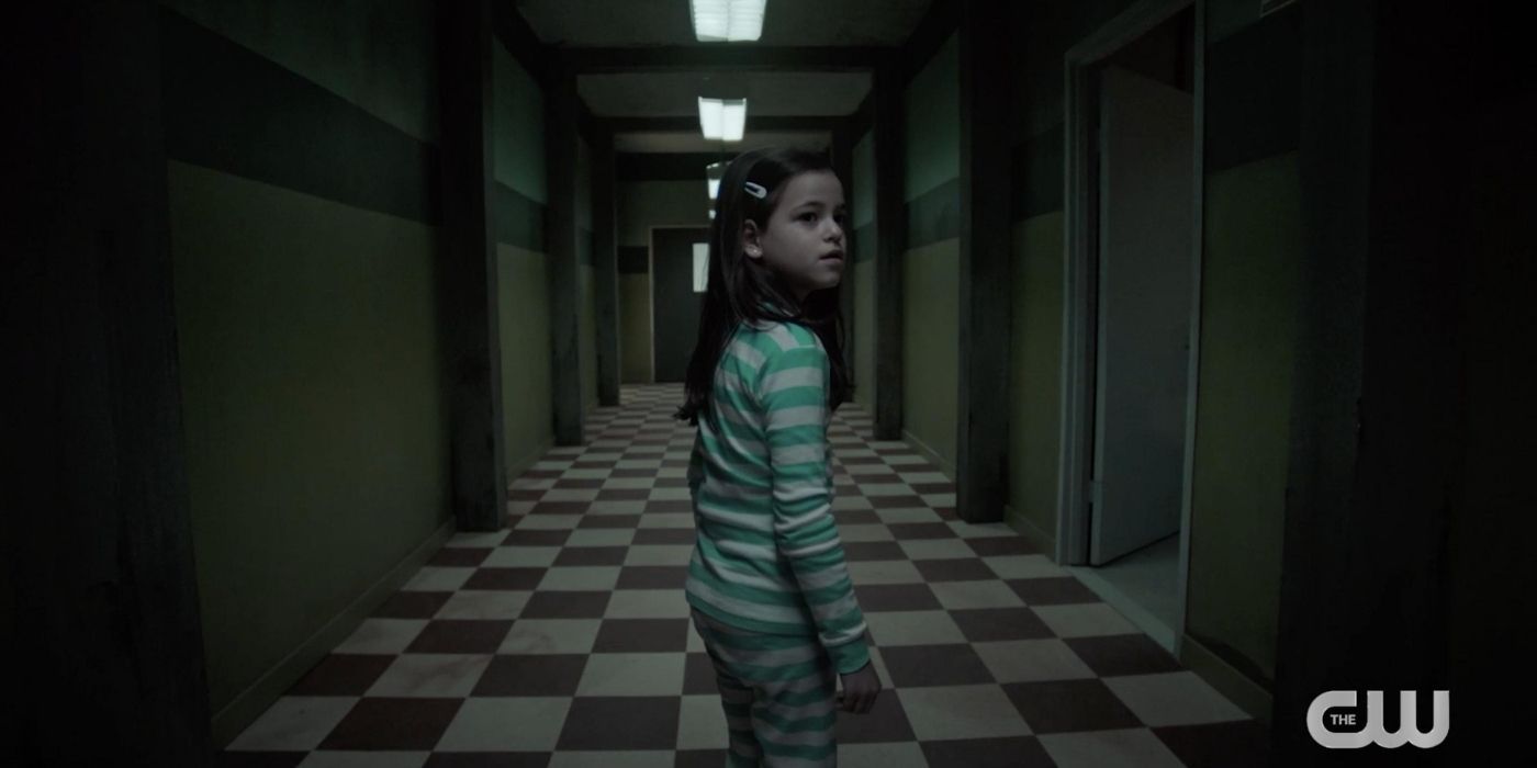 A young girl walking down a hall in Two-Sentence-Horror-Stories