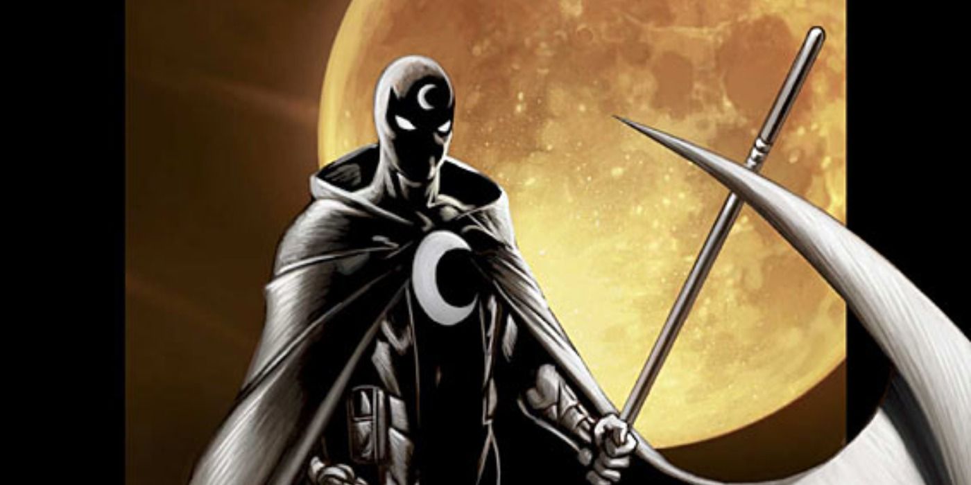 Ultimate Moon Knight holds his staff in Marvel Comics.
