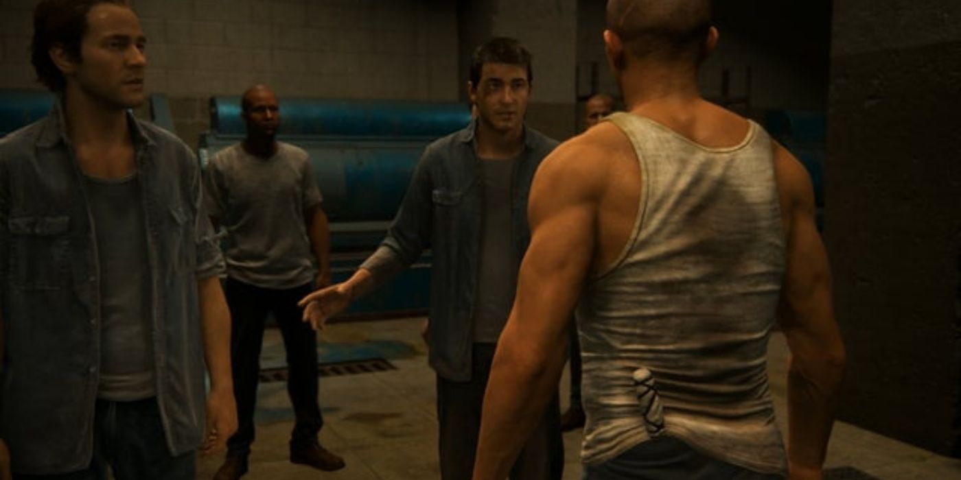 Gustavo and Nate fighting in prison in Uncharted A Thief's End