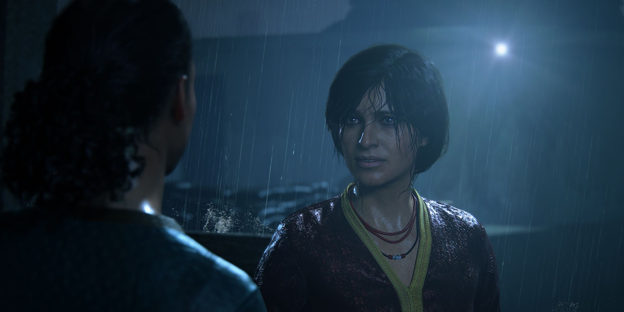 chloe and nadine arguing in the rain