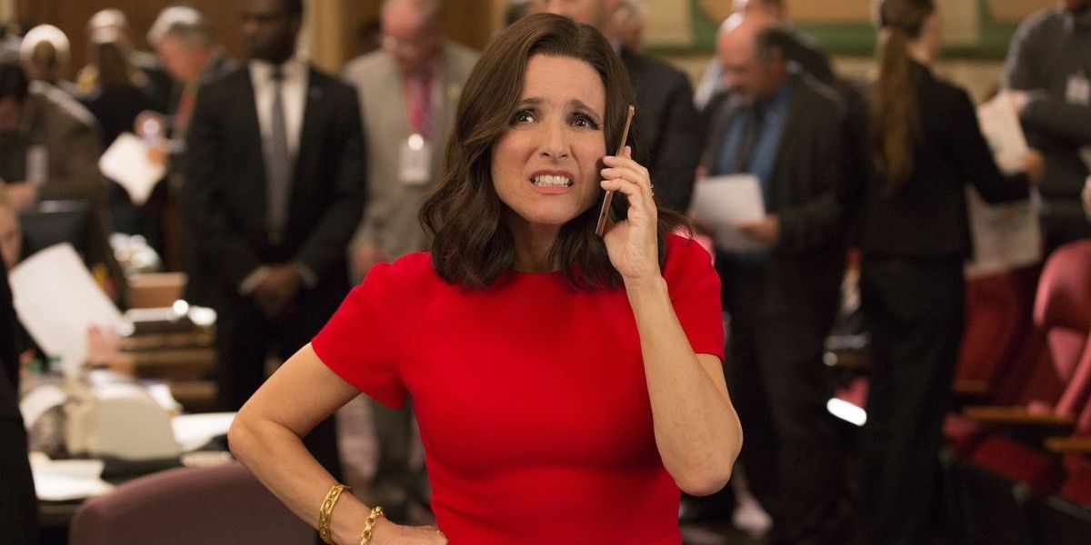 Selina on the phone in Veep