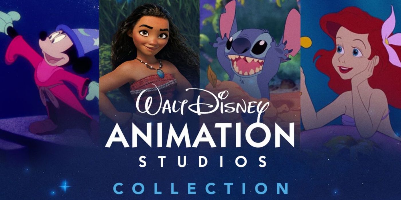 A logo for Walt Disney Animation Studios with four famous characters