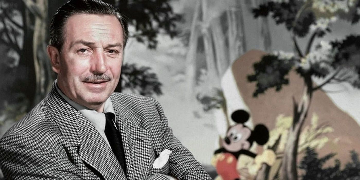 Walt Disney pictured with Mickey Mouse