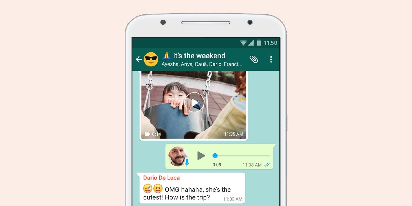 Un chat WhatsApp affichant un message avec une coche bleue