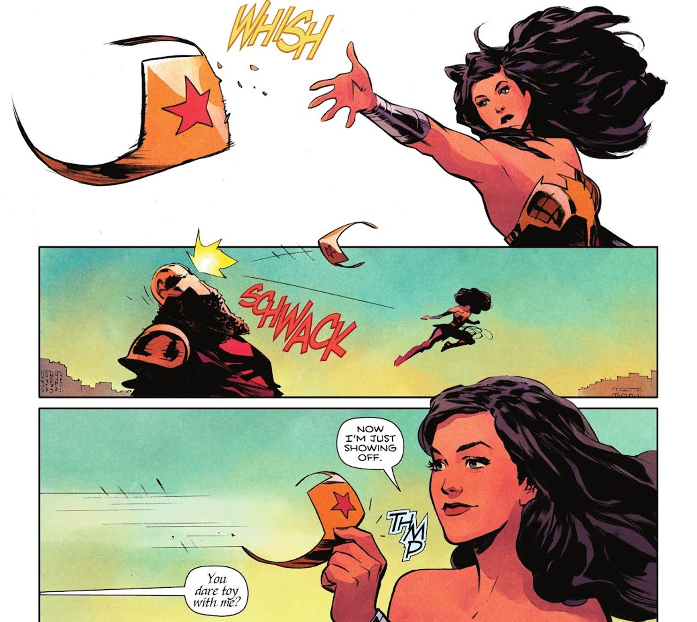 Wonder Woman admits the Tiara toss is a show of skill