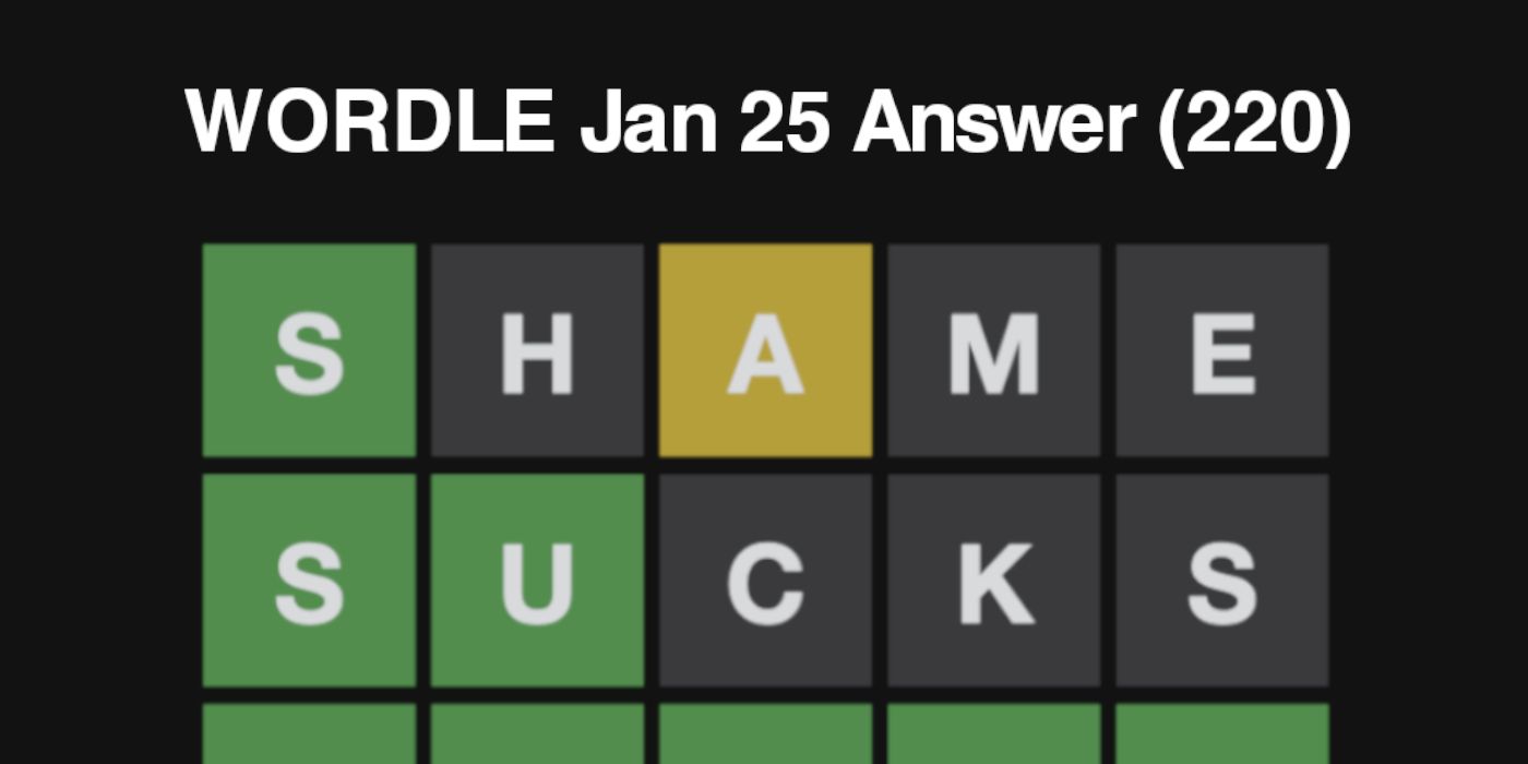 Wordle 220 January 25, 2022 Answer
