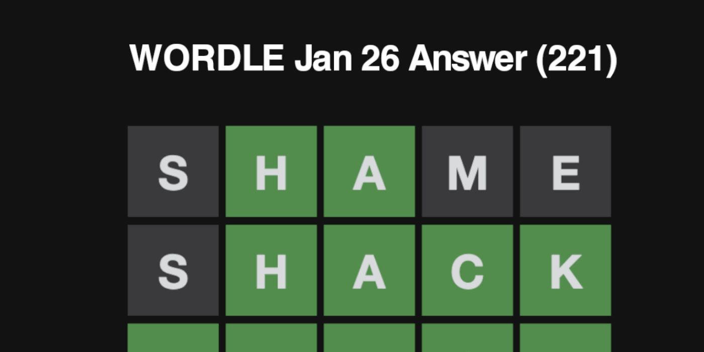 Wordle 221 January 26, 2022 Answer