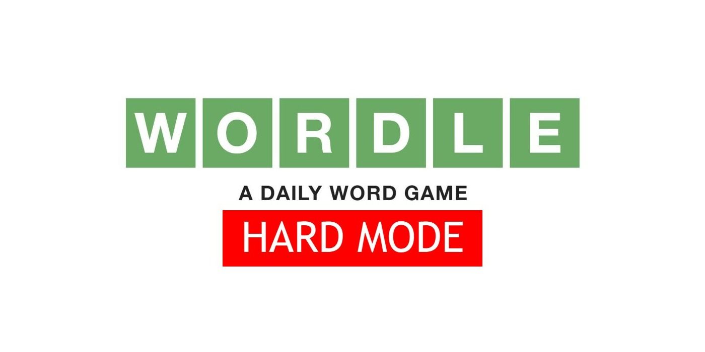 Wordle Hard Mode Text on White Background