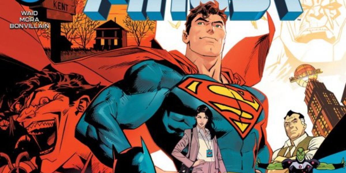 Superman poses in DC Comics.