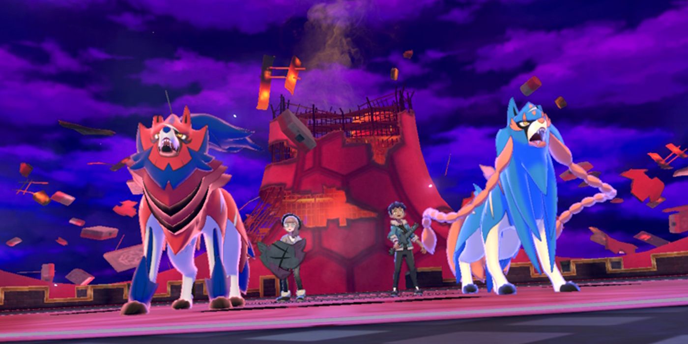 Zacian and Zamazenta prepare to stop Eternamax Eternatus in Pokemon Sword And Shield