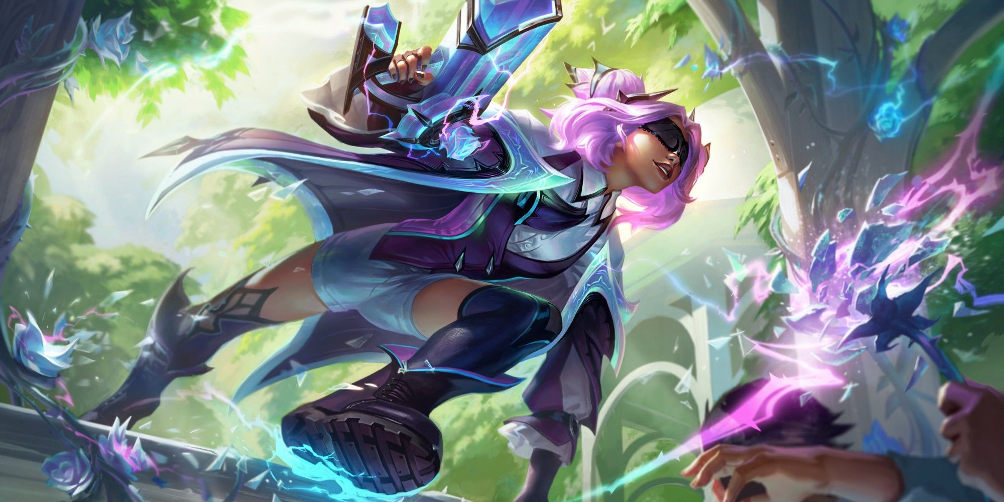 Splash art for Withered Rose Zeri, the new League of Legends champion.