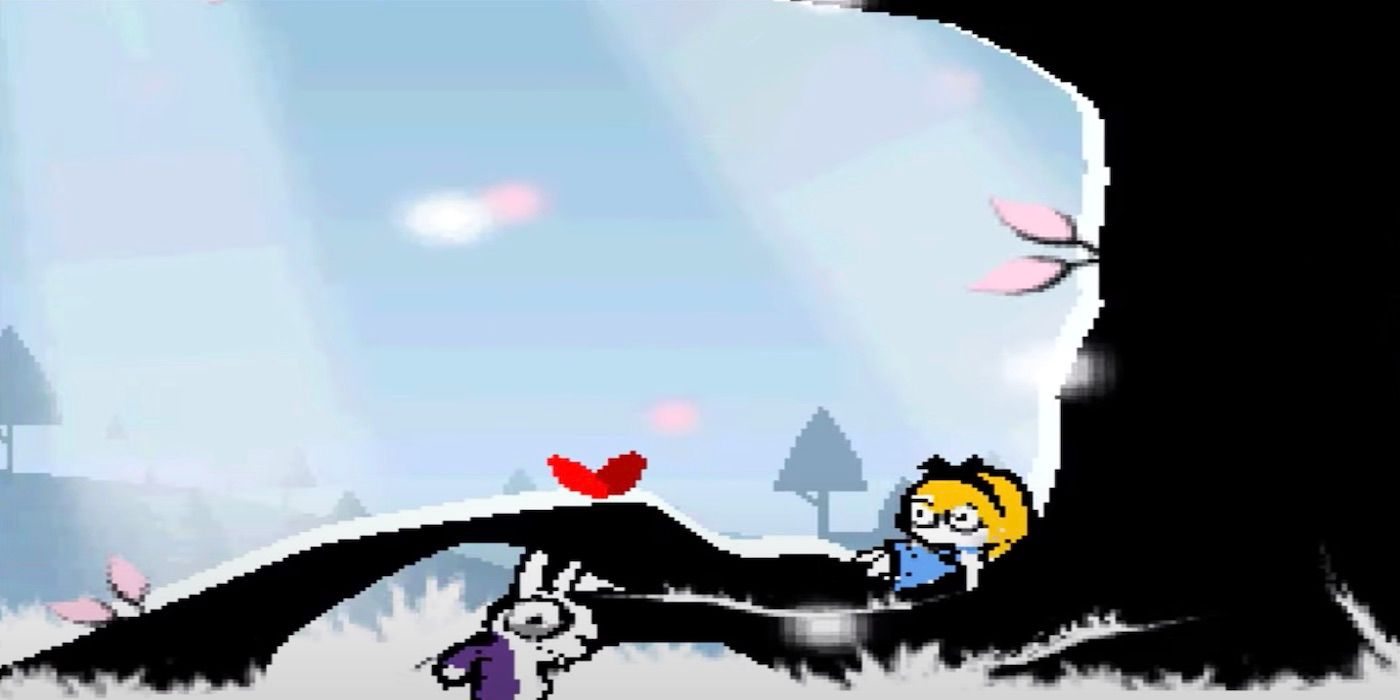 A screenshot of the title screen from the Alice in Wonderland game on the Nintendo DS