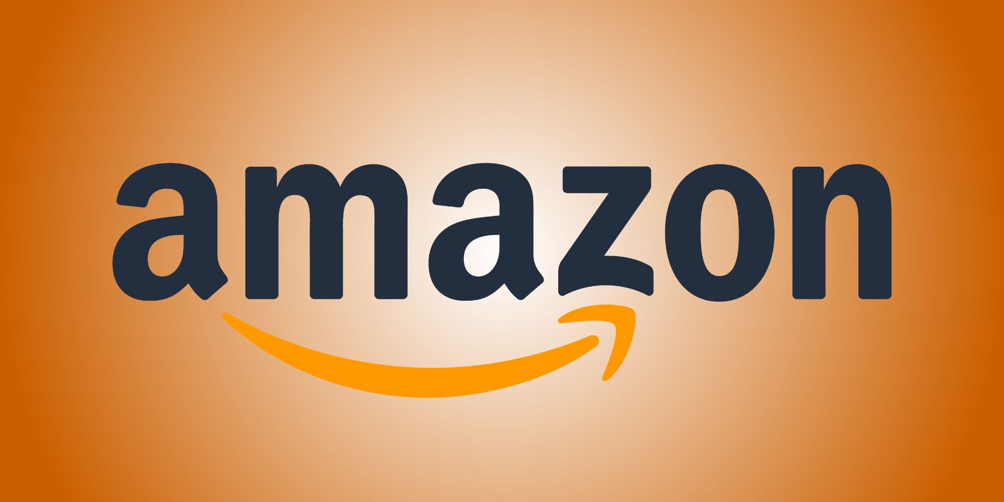 Amazon logo against an orange background