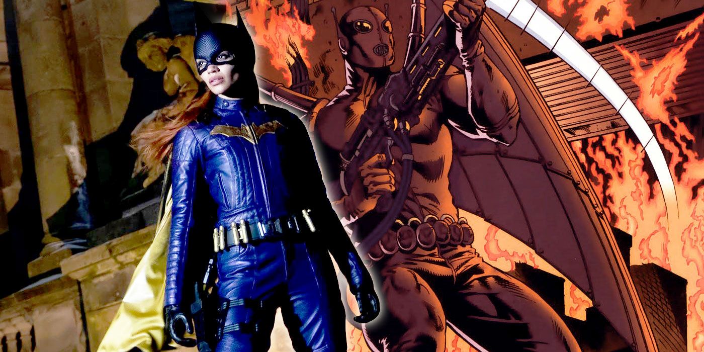 Montage of the new Batgirl movie costume and comic artwork of Firefly