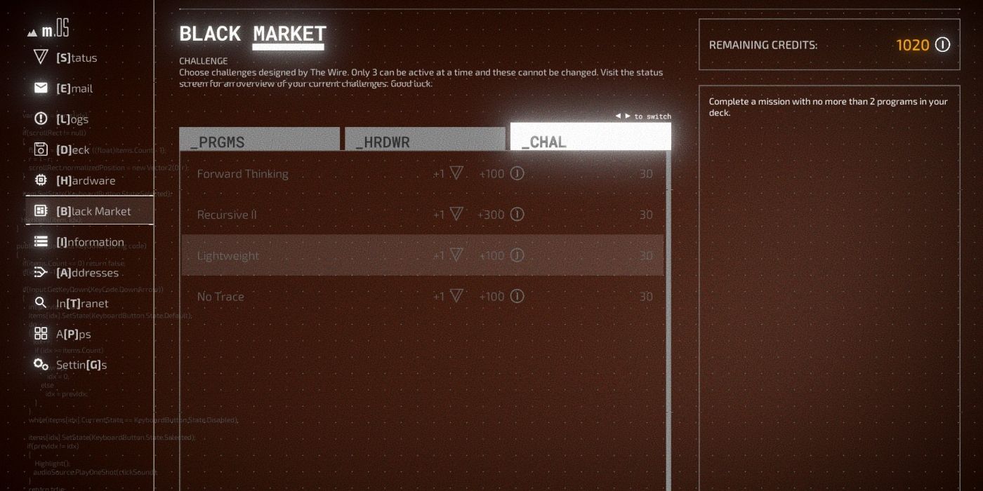 Midnight Protocol's Black Market is where players buy new hacking programs.