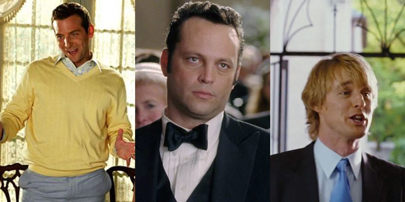 Collage of Bradley Cooper, Owen Wilson, and Vince Vaughn in Wedding Crashers.
