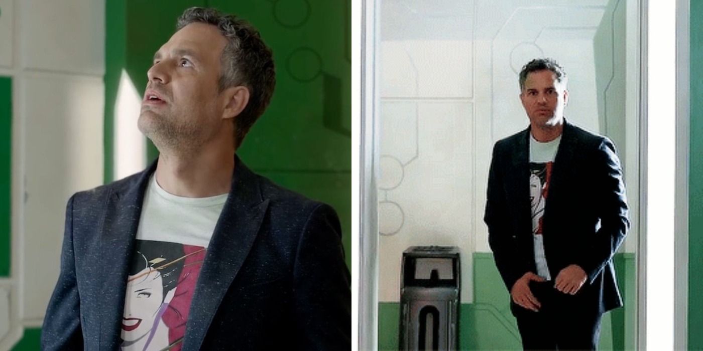 Side by side image of Bruce Banner in his casual Thor: Ragnarok outfit