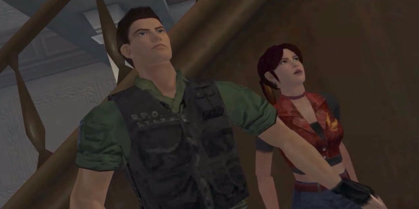 Chris and Claire after they reunite in Resident Evil Code Veronica