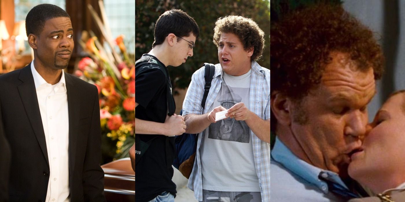 Split Image of 2000s comedy movies featuring Chris Rock and Jonah Hill.