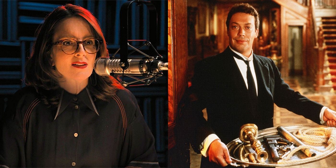 Split image of Cinda in Only Murders and Wadsworth in Clue