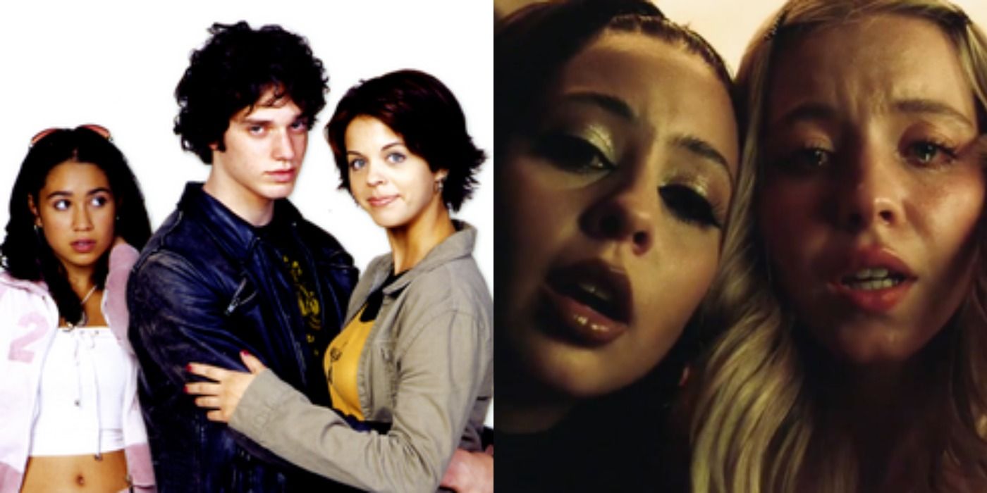 Split image of love triangles in Degrassi and Euphoria.