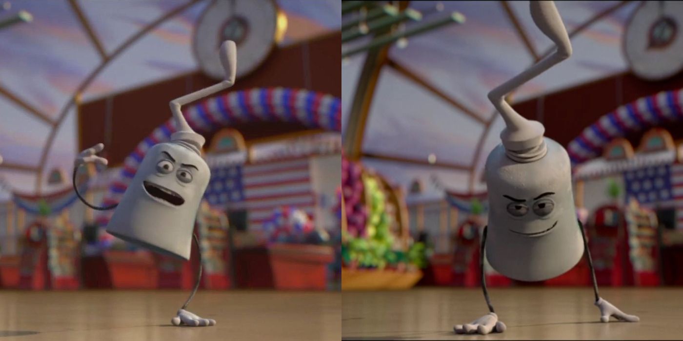 Split image of Kroll's Douche in Sausage Party.