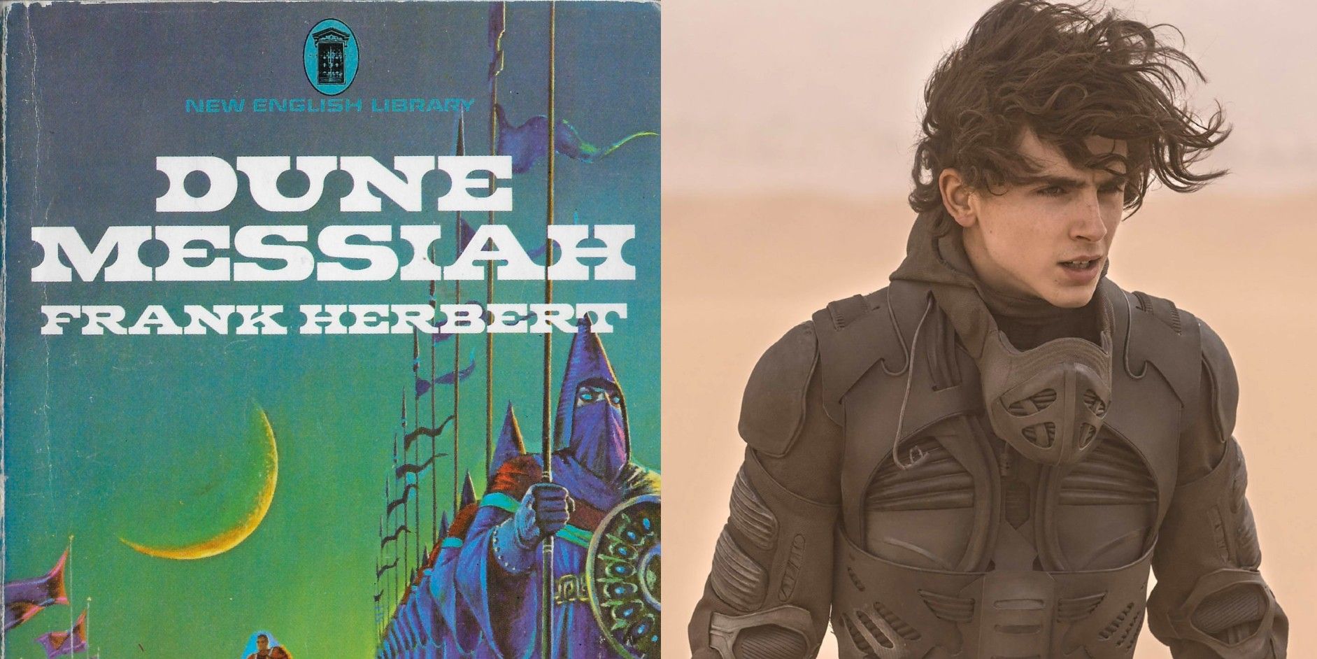 Dune Messiah book cover and Paul Atreides