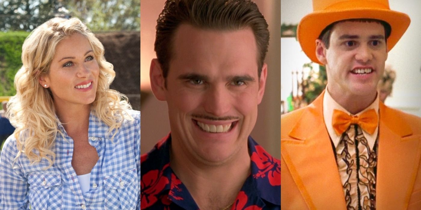 Split image of characters from Farrelly brothers movies.
