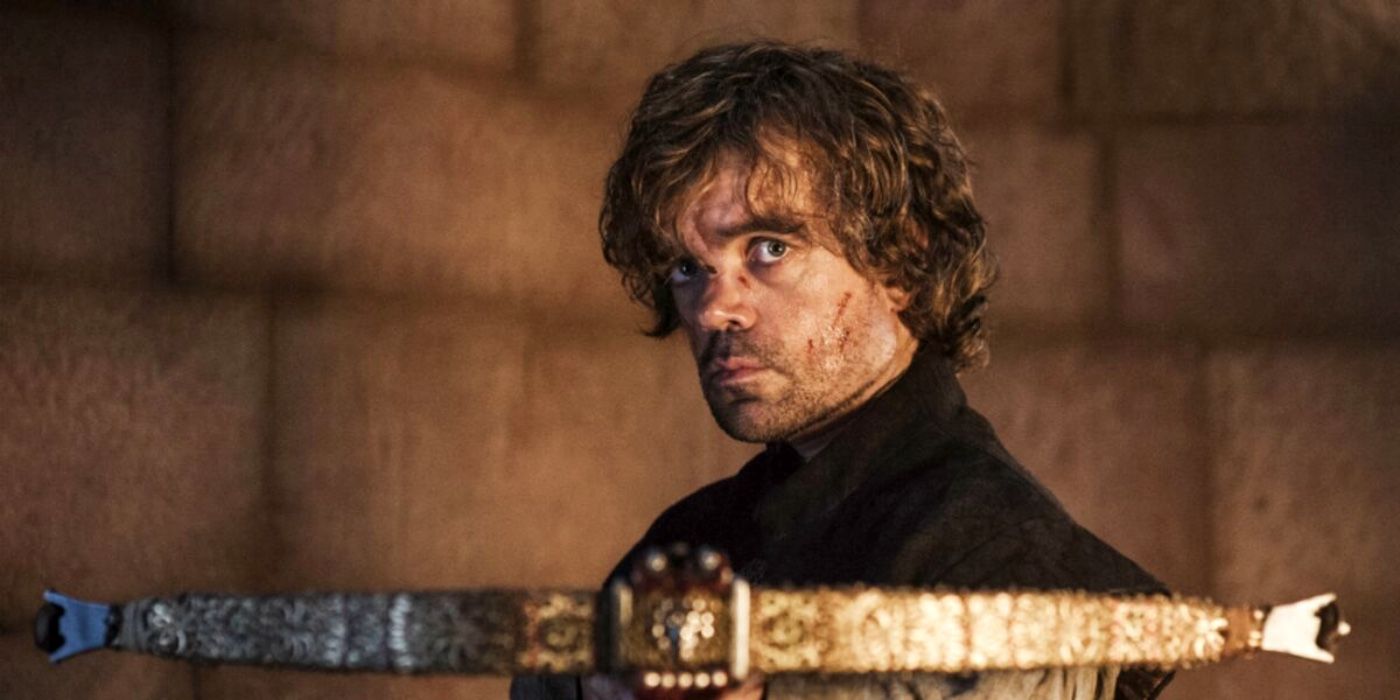 Tyrion holds a crossbow in Game of Thrones 