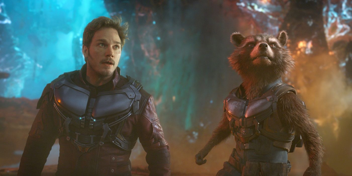 Peter Quill and Rocket Raccoon in Guardians of the Galaxy