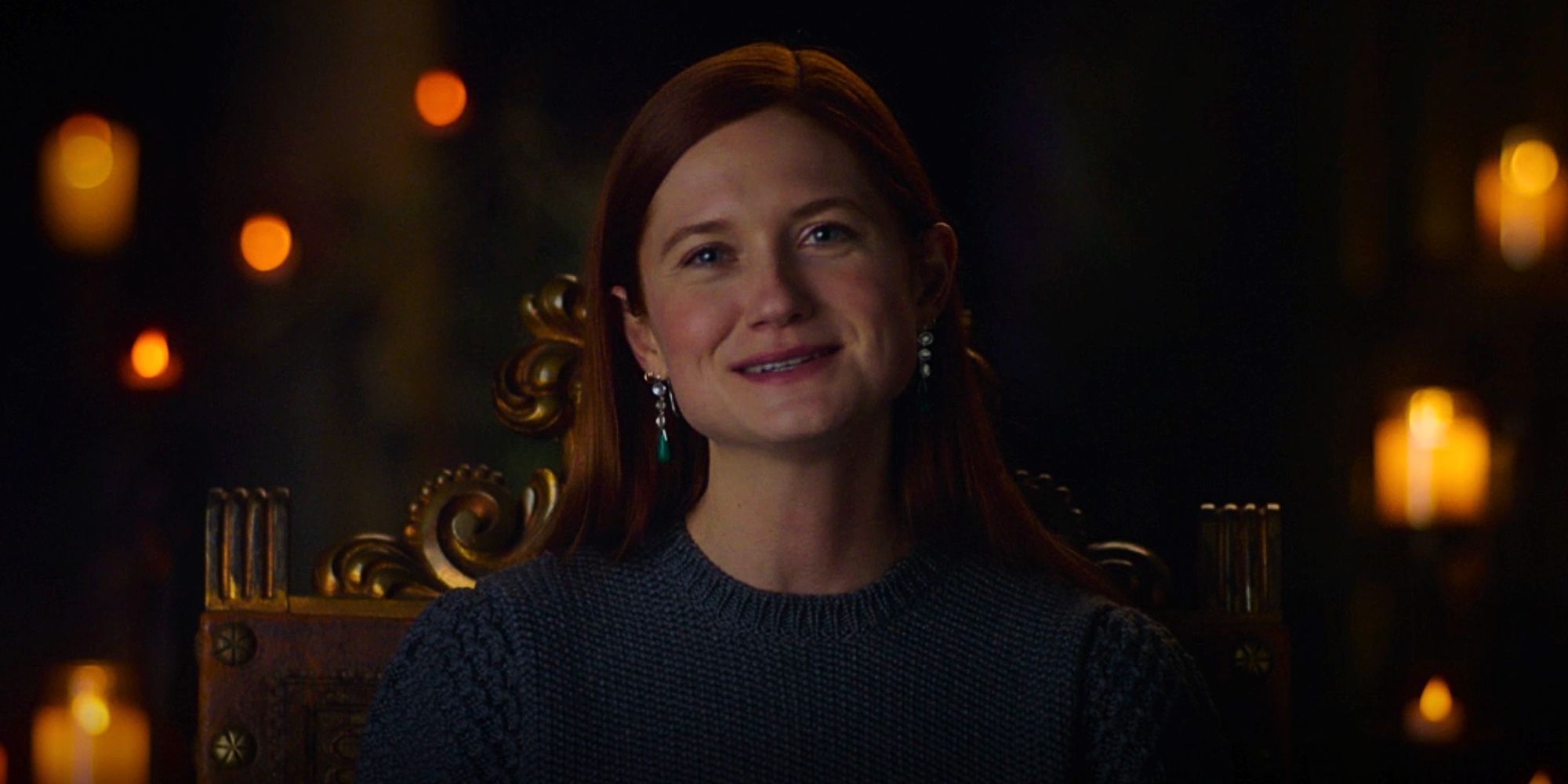 Bonnie Wright talking to the camera In The Harry Potter Reunion