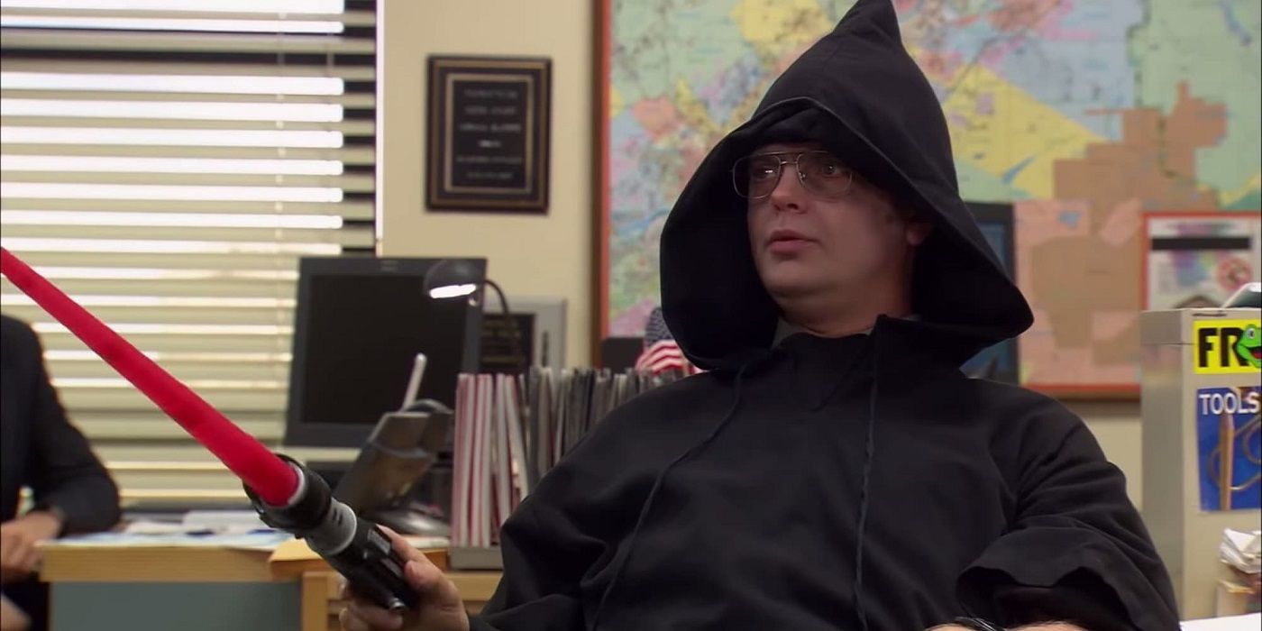 Dwight dressed as a Sith Lord for Halloween on The Office