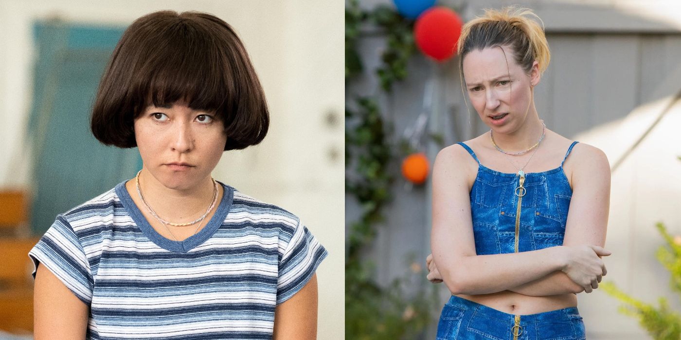Maya and Anna both give unimpressed looks in Pen15