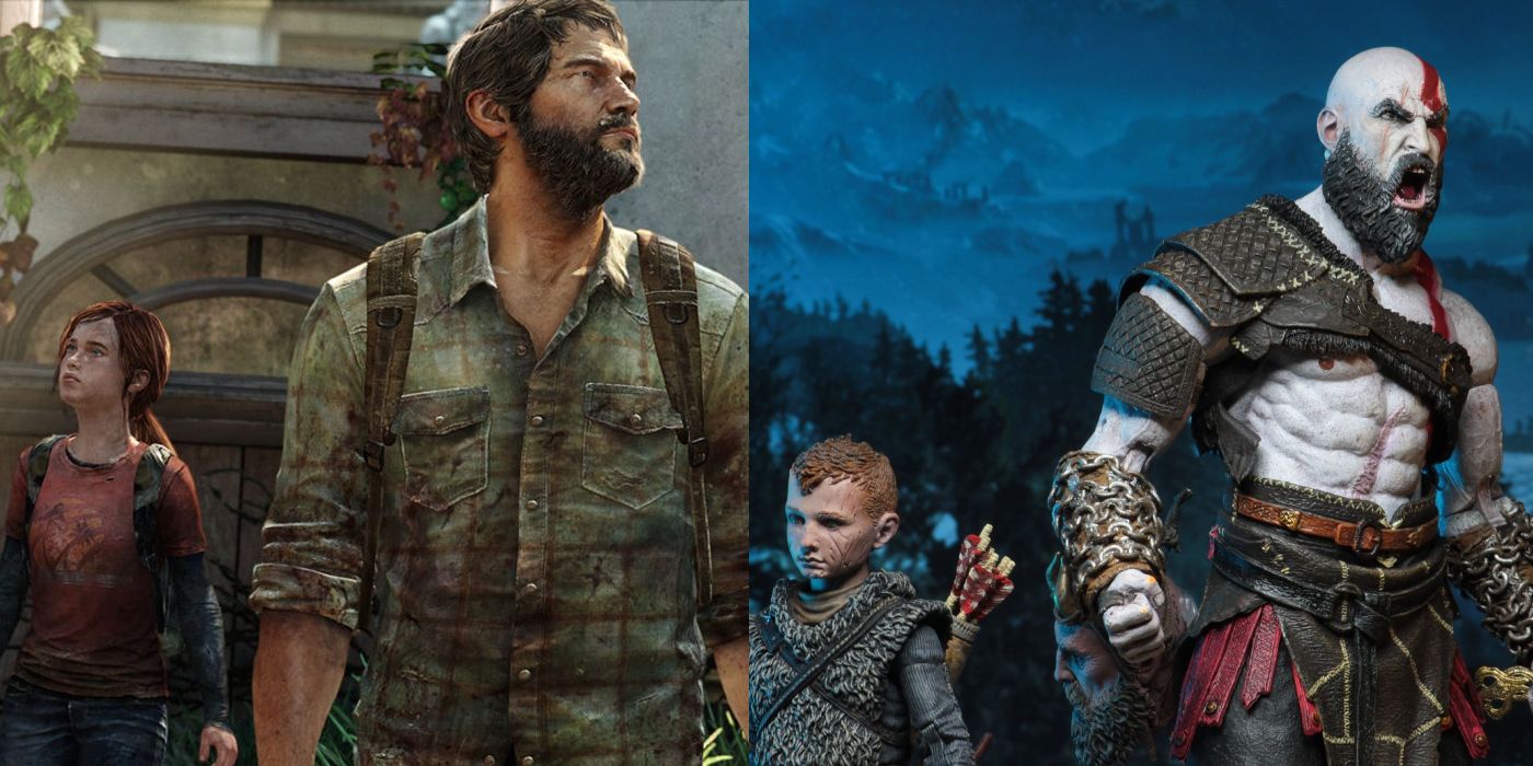 Joel guides Ellie in The Last of Us and Kratos guides Atreus in God of War